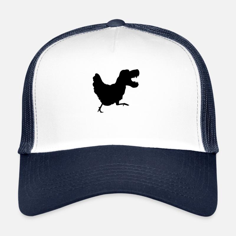 TRex Huhn Dinosaurier Tyrannosaurus Dino Geschenk - Trucker Cap - Weiß/Navy