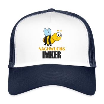 Nachwuchs Biene imker Kind Baby Geschenk - Trucker Cap - Weiß/Navy - Vorne
