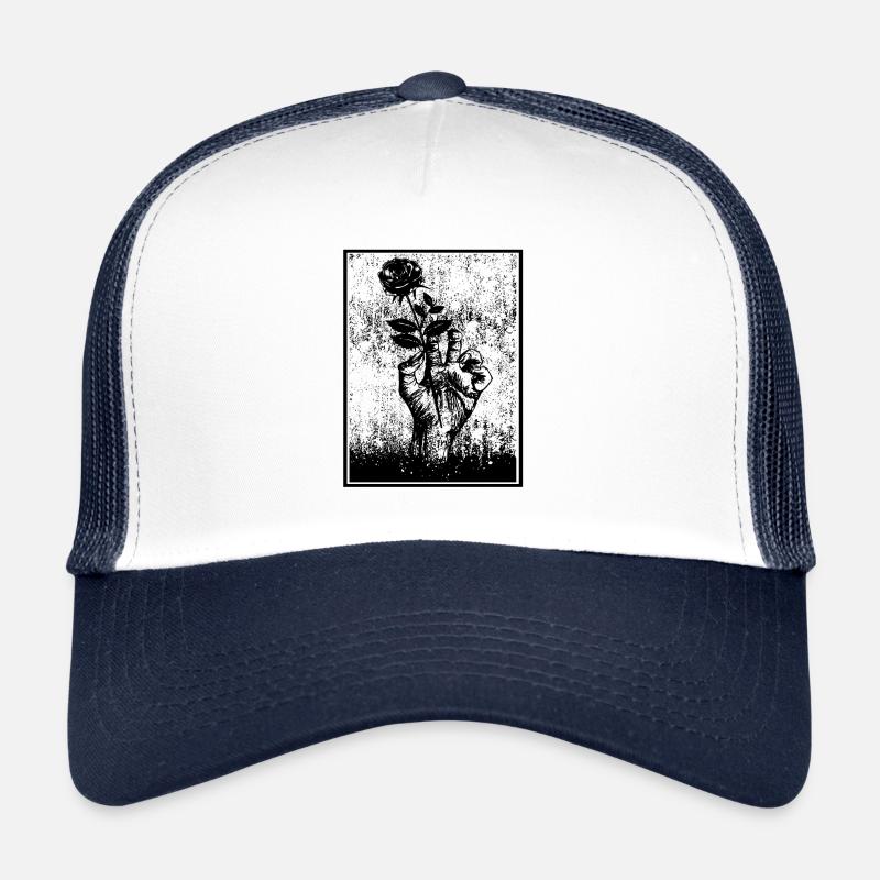 Zombie Rose Flower Hand Halloween Trucker Cap