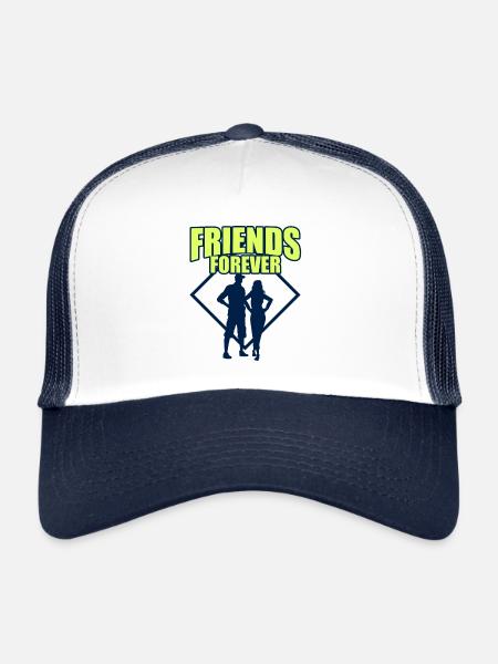 Amis pour toujours - Casquette trucker  - blanc/marine - Devant