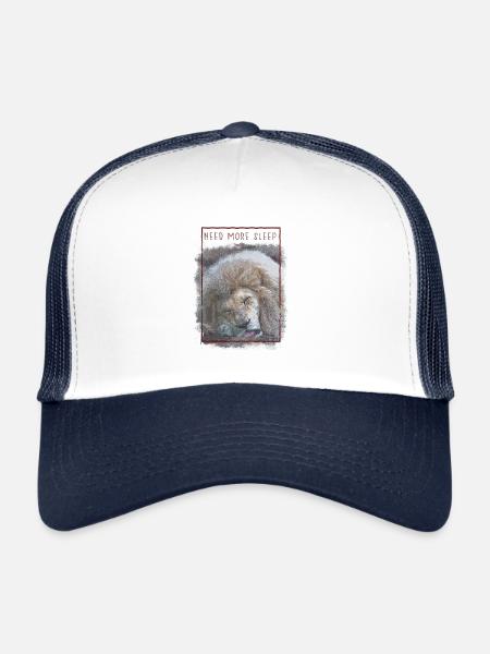 Peinture Visage de Lion Oeuvre - Casquette trucker  - blanc/marine - Devant