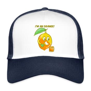 Ich bin eine Orange - Trucker Cap - Weiß/Navy - Vorne