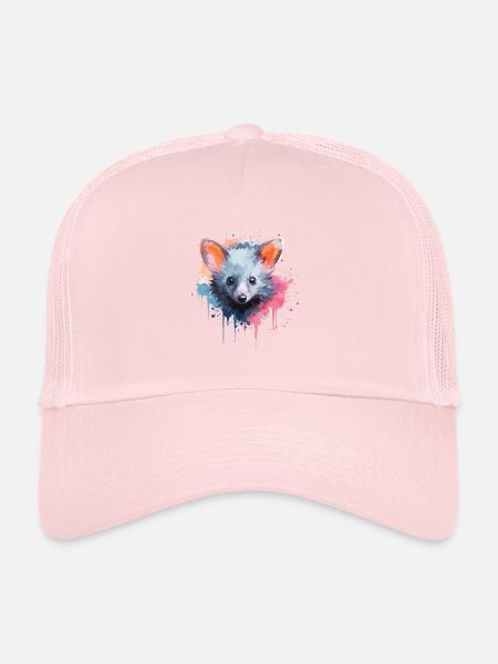 Aquarell-lemur – Faszinierende Tierwelt - Trucker Cap - Hellrosa - Vorne