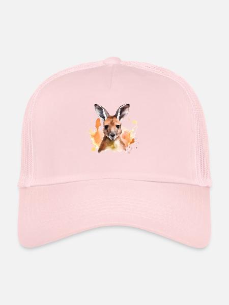 Adorable kangaroo watercolor - Trucker Cap - pale pink - Front