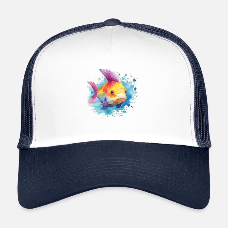 Art de l’aquarelle mignon du poisson-lune Casquette trucker 
