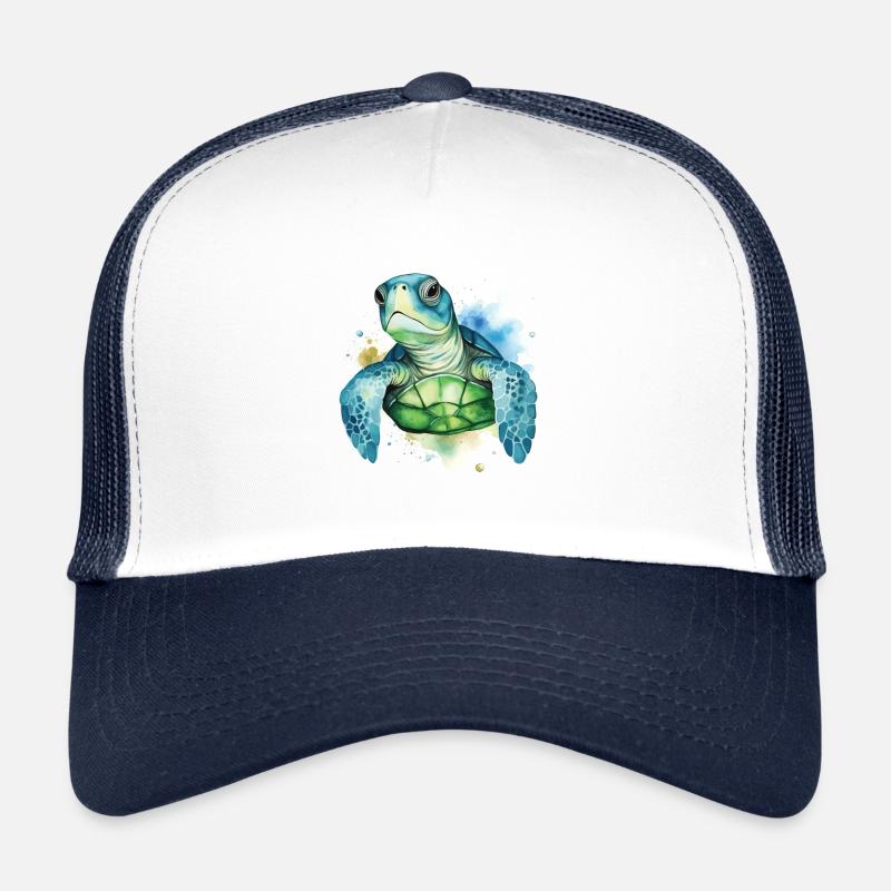 Art de l’aquarelle mignonne de tortue de mer Casquette trucker 