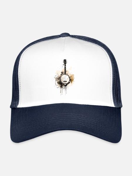 Banjo Authentic Bluegrass & - Casquette trucker  - blanc/marine - Devant