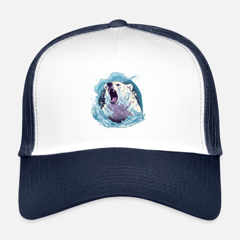 Polar Prowess – Aquarell Polar Bear Impact Trucker Cap