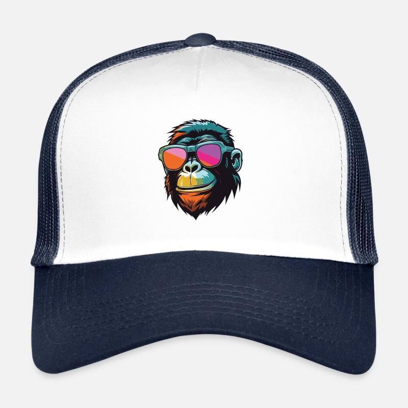 Tête de singe Cool Monkey Casquette trucker 