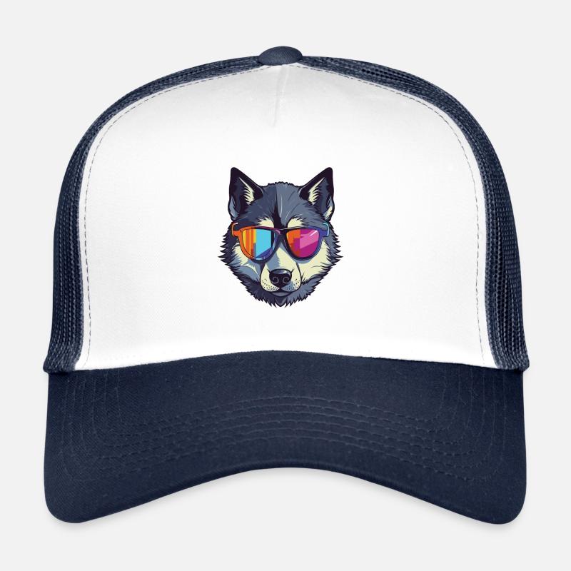 Husky Dog Head Cool Trucker Cap