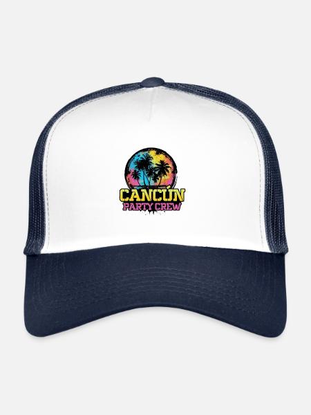 L’équipe de l’équipe de la fête de Cancun - Casquette trucker  - blanc/marine - Devant