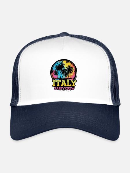L’équipe de l’équipe Italy Party - Casquette trucker  - blanc/marine - Devant