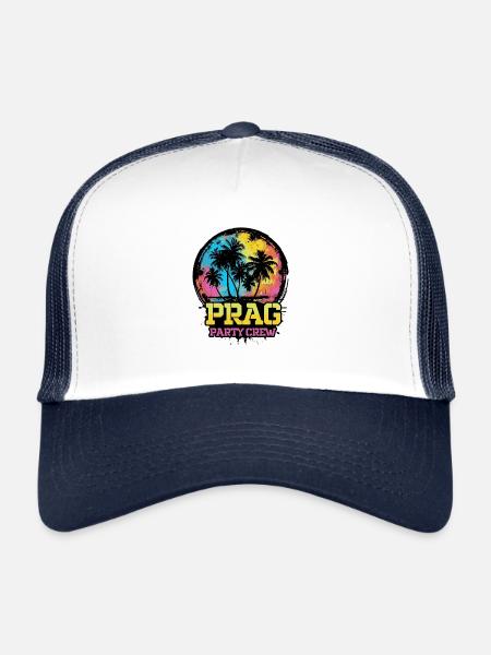 Prague Party Crew Team - Trucker Cap - white/navy - Front