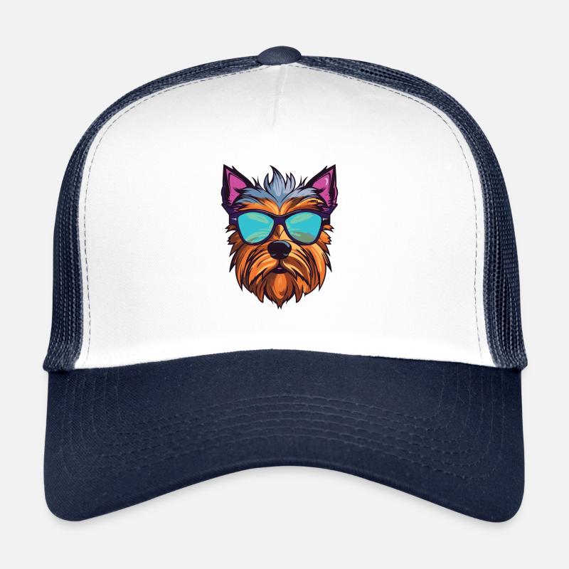 Yorkshire Terrier Hund Cool Kopf Party Trucker Cap