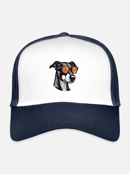 Greyhound Dog Cool Head Party - Casquette trucker  - blanc/marine - Devant