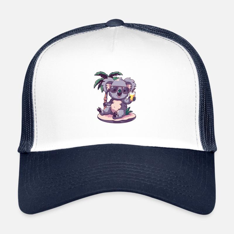 Koala Sommer Strand Comic - Trucker Cap - Weiß/Navy