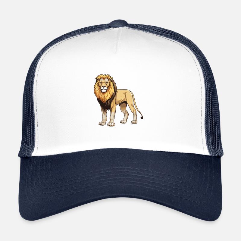 Löwe Tier - Trucker Cap - Weiß/Navy