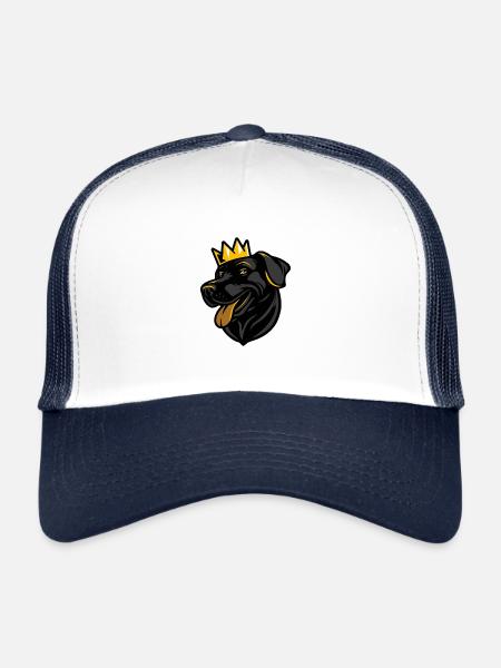 Labrador Dog Head Crown - Trucker Cap - white/navy - Front
