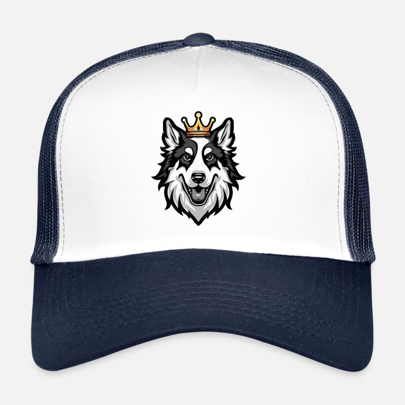Border Collie Tête de Chien Couronne Casquette trucker 