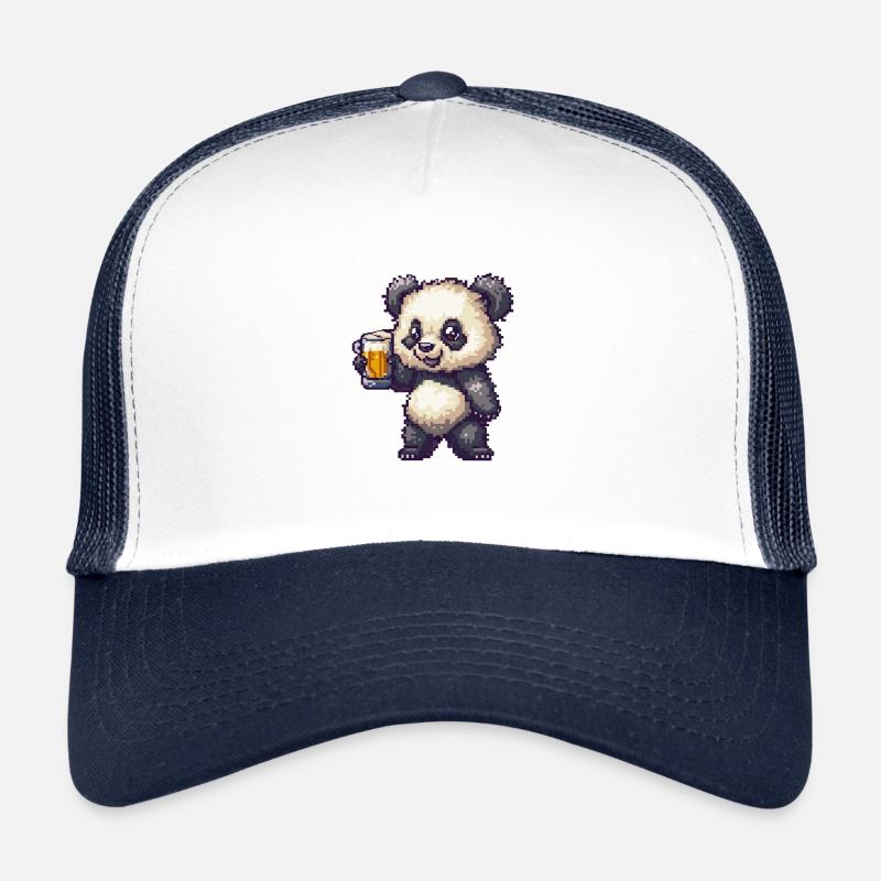 Panda bière pixel Casquette trucker 