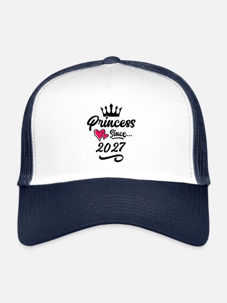 2027 Anniversaire de la princesse - Casquette trucker  - blanc/marine - Devant