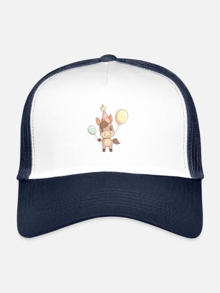 Donkey Birthday Comic - Trucker Cap - white/navy - Front