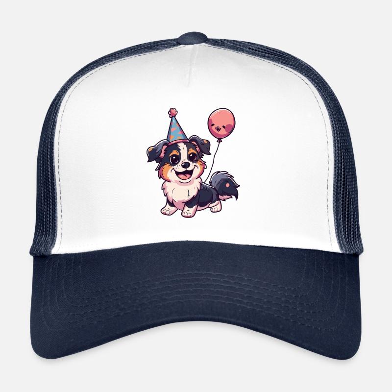 Border Collie Dogs Birthday Comic Trucker Cap