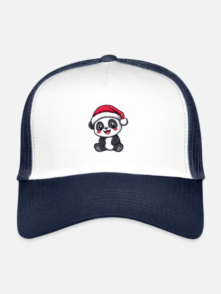 Panda Christmas Cute - Trucker Cap - white/navy - Front