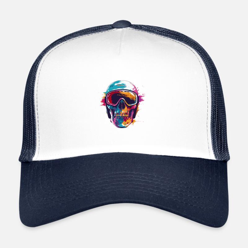 Ski Skull Ski Goggles Trucker Cap