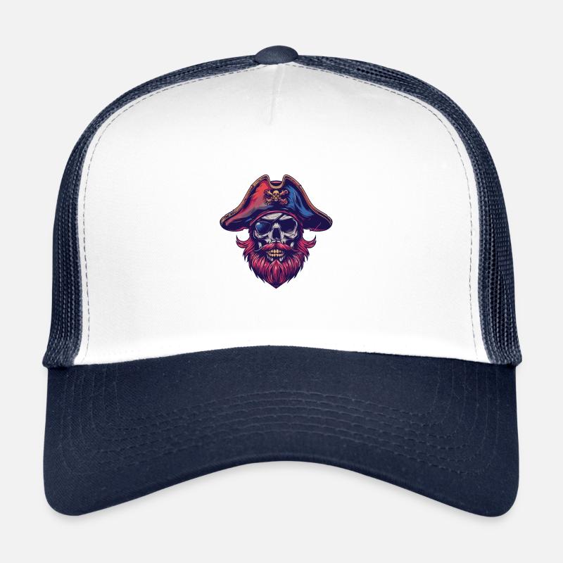 Capitaine Crâne de pirate Casquette trucker 