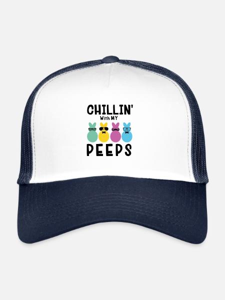 Cadeau de Pâques Pâques lapin de Pâques - Casquette trucker  - blanc/marine - Devant
