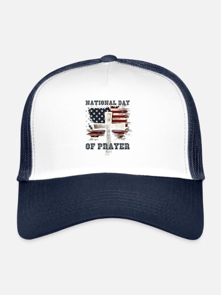 Journée nationale de prière - Casquette trucker  - blanc/marine - Devant