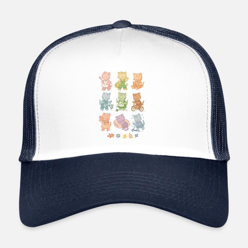 Chats rétro ludiques | Vintage Look Casquette trucker 