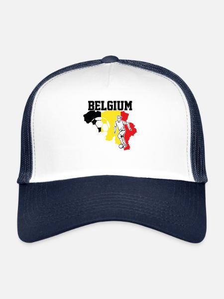 Belgique Footballeurs - Casquette trucker  - blanc/marine - Devant