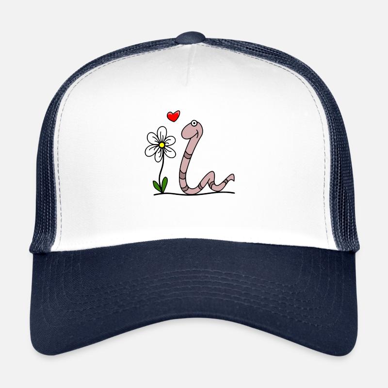 Worm with flower Trucker Cap