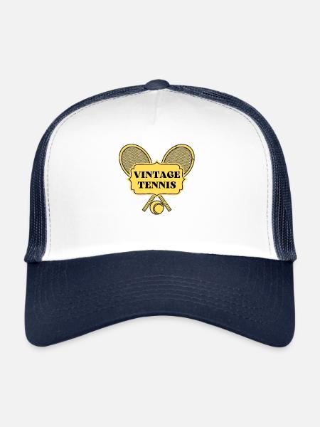 VINTAGE TENNIS - Casquette trucker  - blanc/marine - Devant