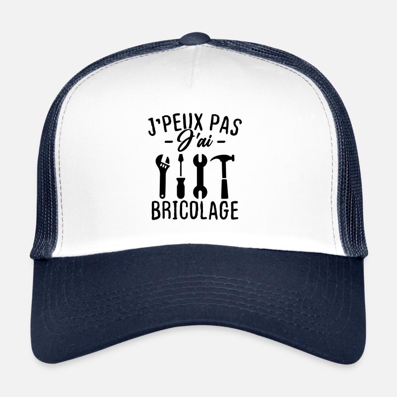 J'peux pas J'ai bricolage - Casquette trucker  - blanc/marine