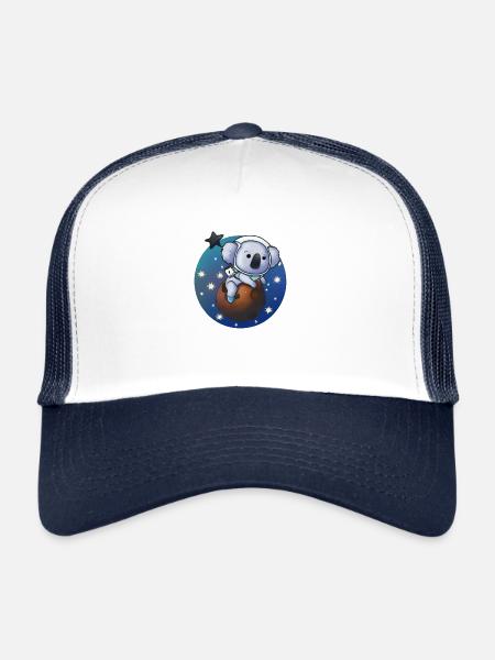 Koala Astronaute - Casquette trucker  - blanc/marine - Devant