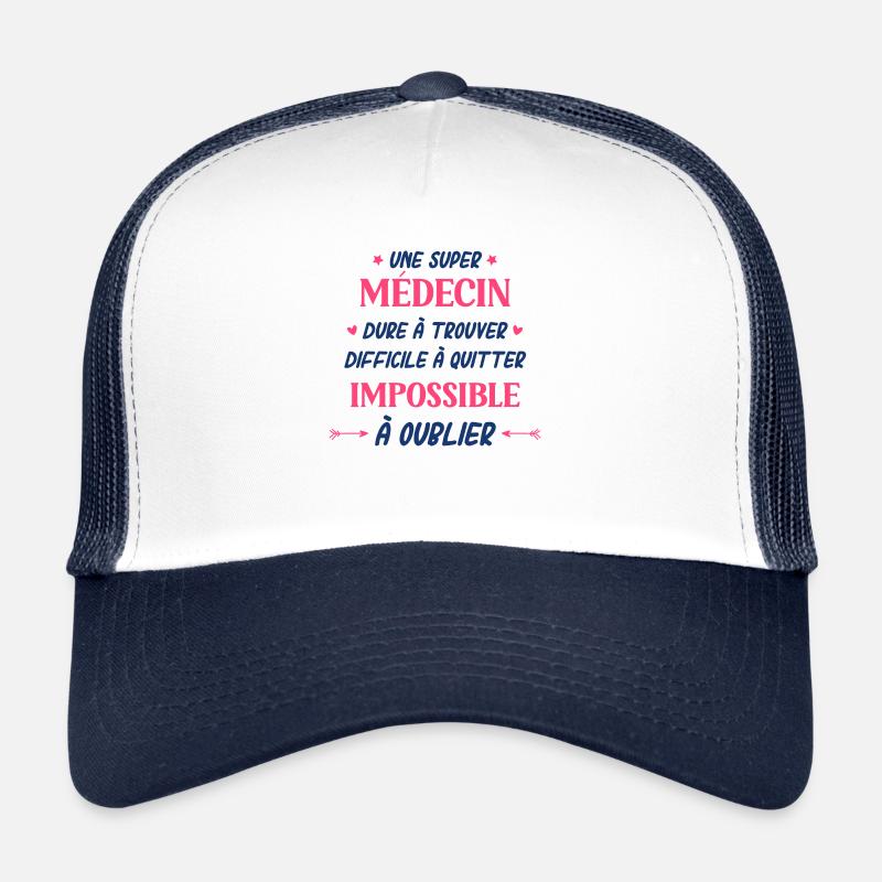 médecin - Casquette trucker  - blanc/marine