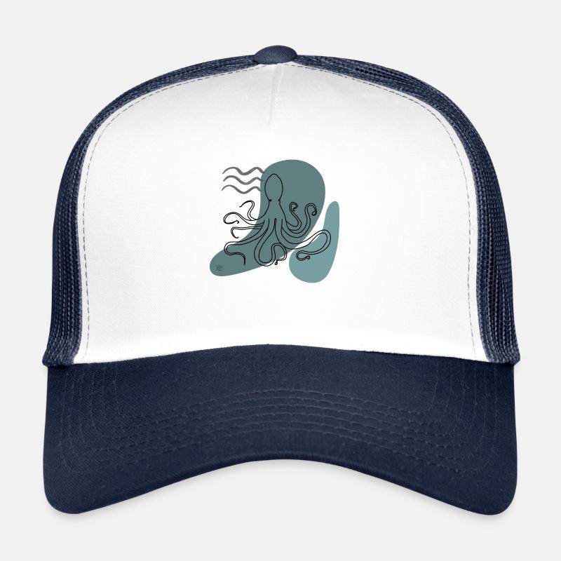 "Octopus", Boho Line Art Design, Series "Ocean" Trucker Cap
