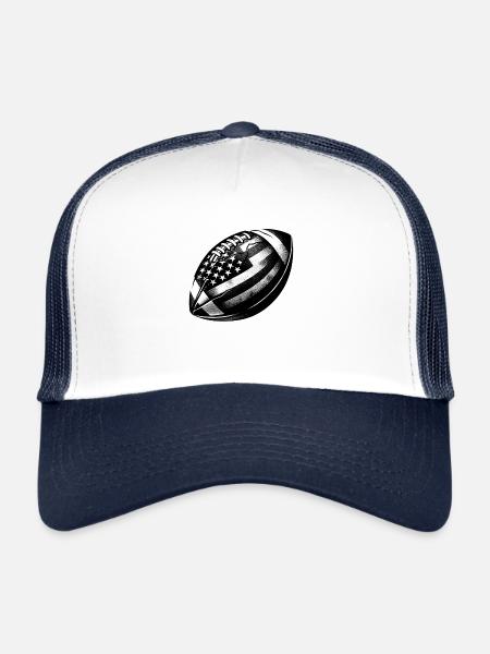 Football américain | Drapeau des États-Unis street art - Casquette trucker  - blanc/marine - Devant