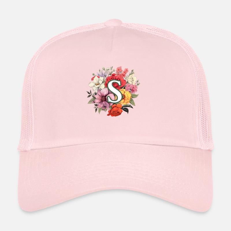 S Monogramm Blumenstrauss Trucker Cap