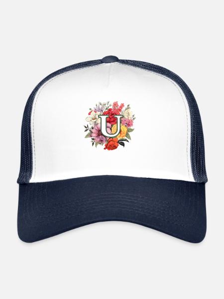 U Monogram Bouquet - Casquette trucker  - blanc/marine - Devant