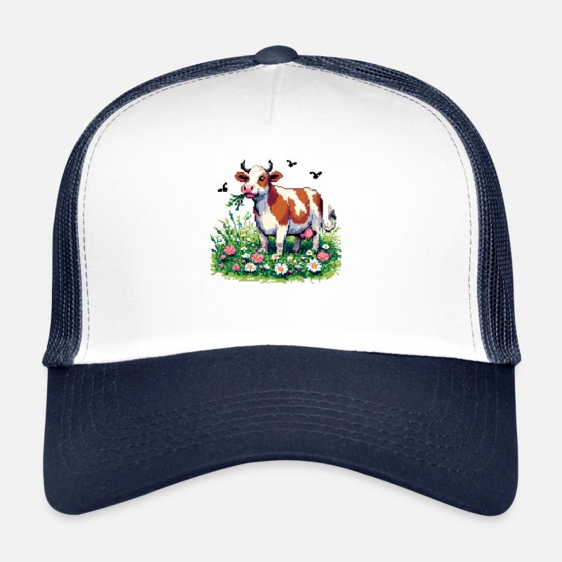 PixelArt Vache heureuse Casquette trucker 