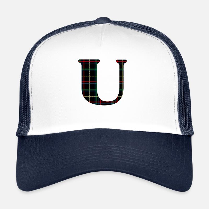 Monogramm u schottischer Tartan Trucker Cap