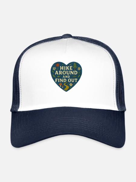 Hike Around and Find Out - Trucker Cap - white/navy - Front