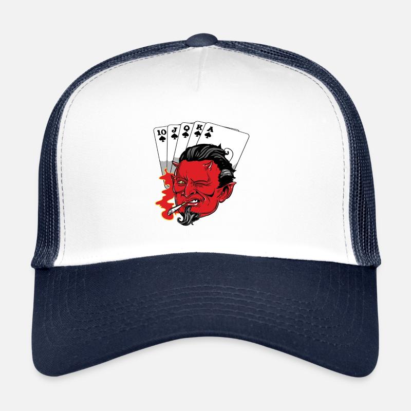 Poker Devil - Trucker Cap - Weiß/Navy