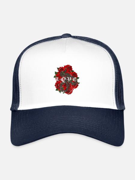 LOVE SNAKE - Trucker Cap - white/navy - Front