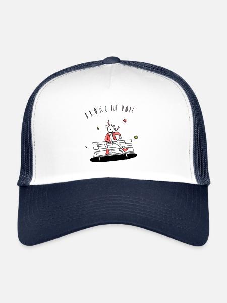 broketober - Trucker Cap - white/navy - Front