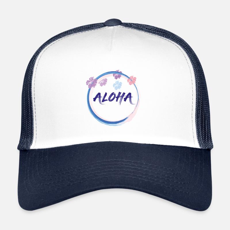 ALOHA FARBIG - Trucker Cap - Weiß/Navy